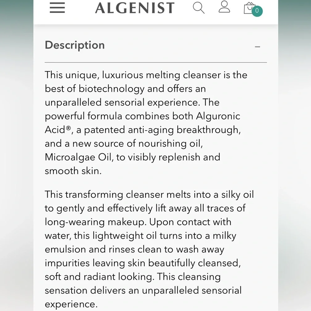 NWT Algenist melting cleanser - Picture 3 of 6